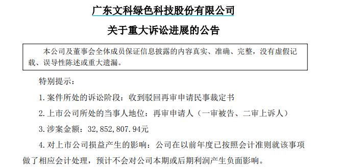 二审再审被驳回，文科股份陷官司缠身、营利双跌、负债高企｜佛山企业扫描