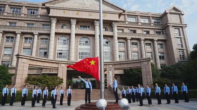 国庆节后上班首日：上海各级税务机关举行升国旗仪式