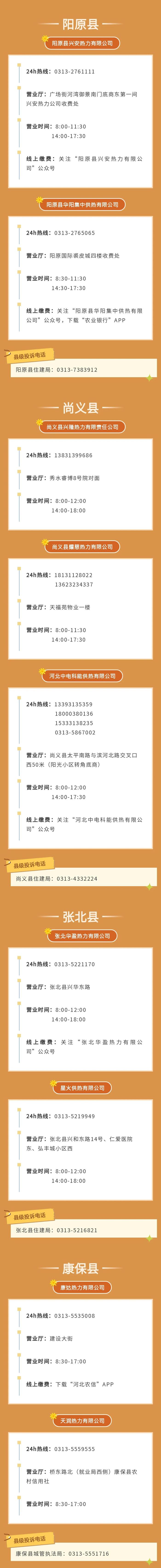 张家口市19县区集中供暖服务热线来啦！