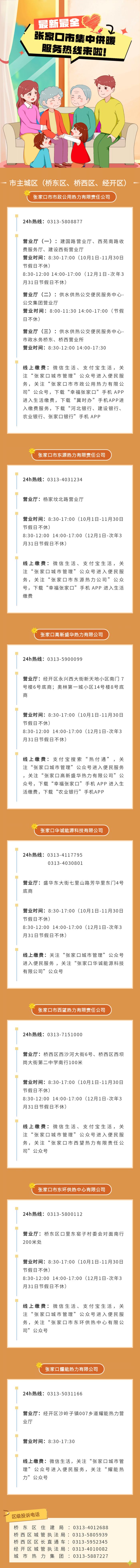 张家口市19县区集中供暖服务热线来啦！