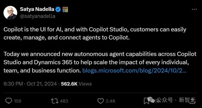 微软连发10个AI智能体，纳德拉硬刚Salesforce CEO，Copilot月活破210万，60%五百强都在用