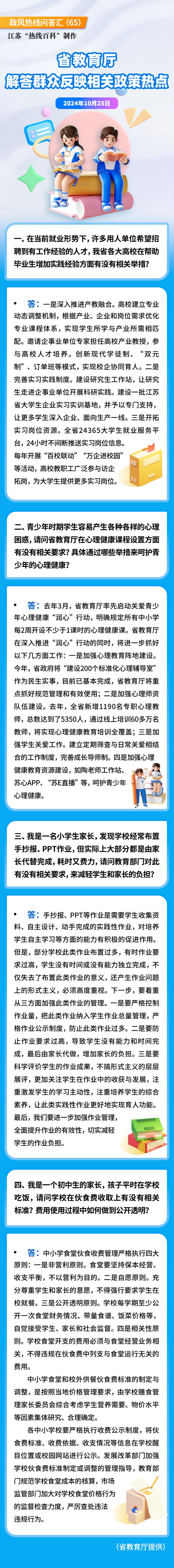 江苏省教育厅解答群众反映相关政策热点