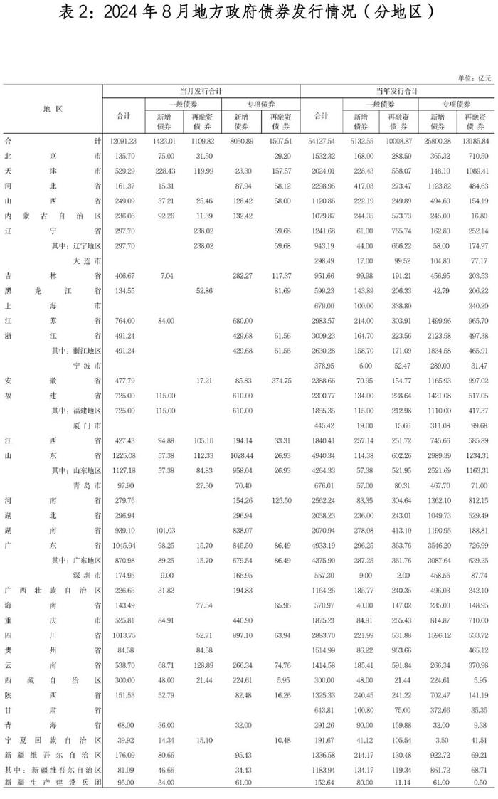 地方政府债券市场报告（2024年8月）