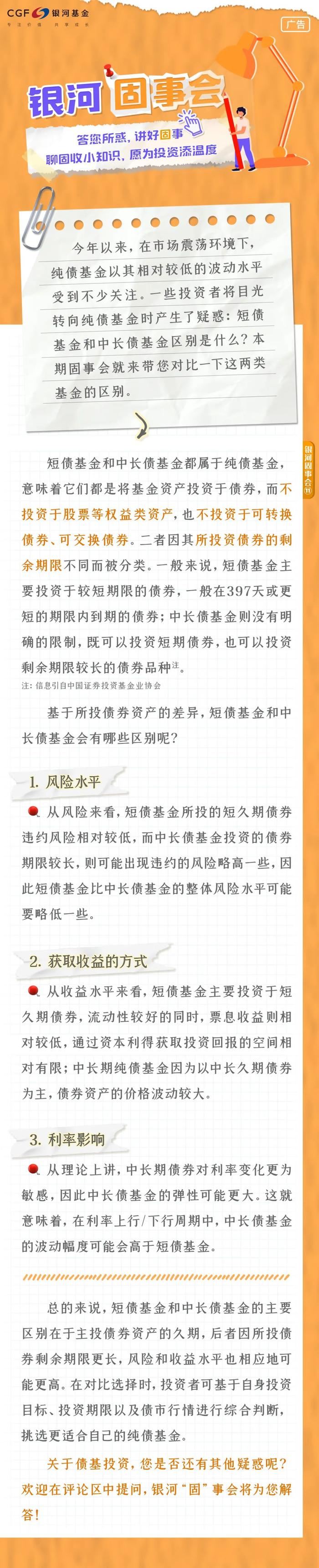 短债基金VS中长债基金，应该怎么选？| 银河固事会⑪