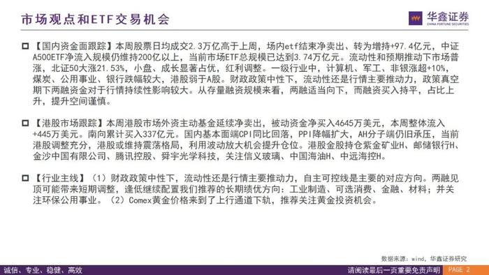 【华鑫基金研究|指数基金投资+】两融升至历史高点，推荐关注黄金ETF