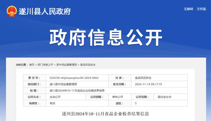 江西省吉安市遂川县2024年10-11月食品企业检查结果信息