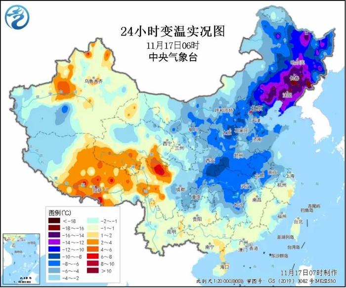 冷空气影响范围将扩展至江南、华南等地 台风“万宜”将进入南海