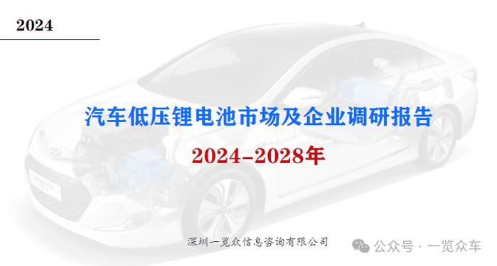 2024-2028年汽车低压锂电池市场及企业调研报告