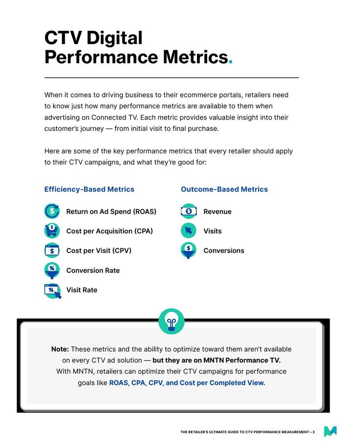 MNTN：零售商联网电视效果测量指南