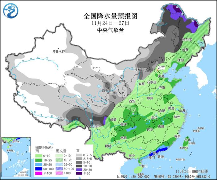 中央气象台：寒潮继续影响我国中东部地区 警惕雨雪大风降温影响