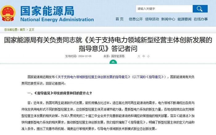 如何支持电力领域新型经营主体创新发展?专家解读