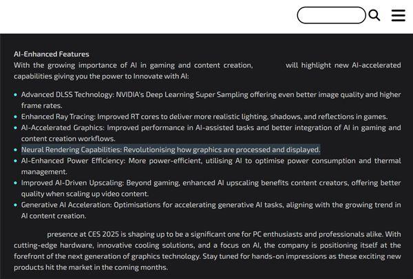 RTX 50支持全新神经渲染！可能还有DLSS 4