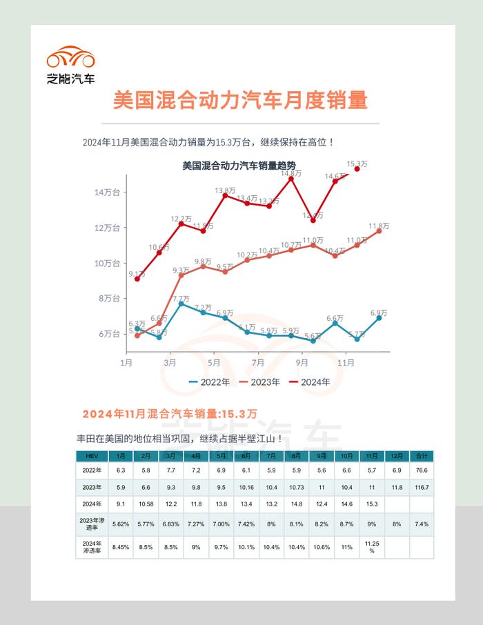 美国电动汽车｜2024年11月销量分析