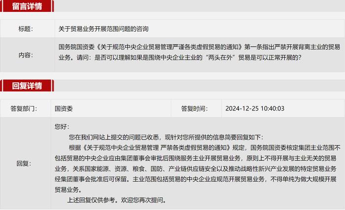 2024年12月国务院国资委网站五大互动热点