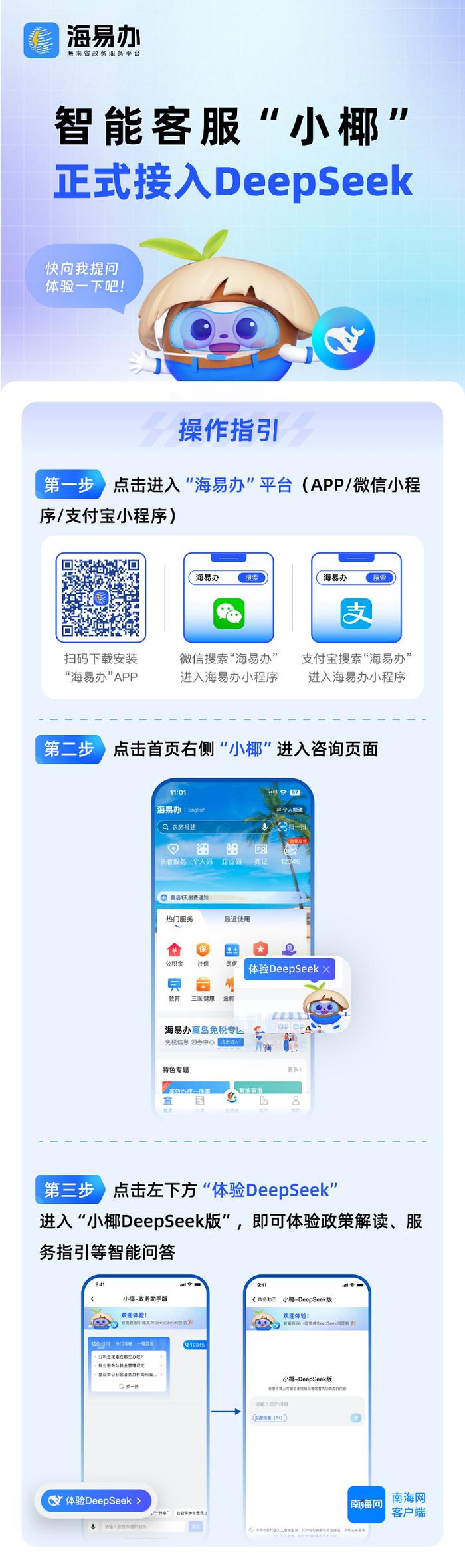 海南省政务服务正式接入DeepSeek
