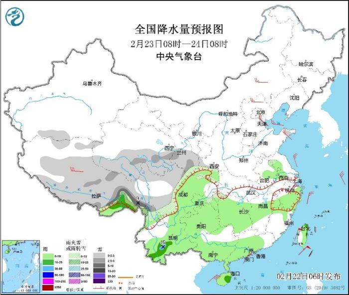 湖南江西浙江福建等地有中雨 青藏高原西北地区东部等地有雨雪
