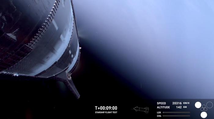 SpaceX星舰第八次试飞任务失败，飞船在空中解体