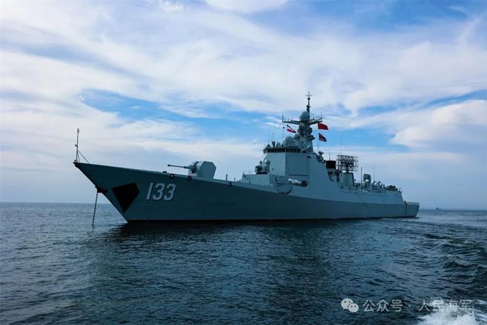 ▲中国海军舰艇编队抵达恰巴哈尔港附近海域