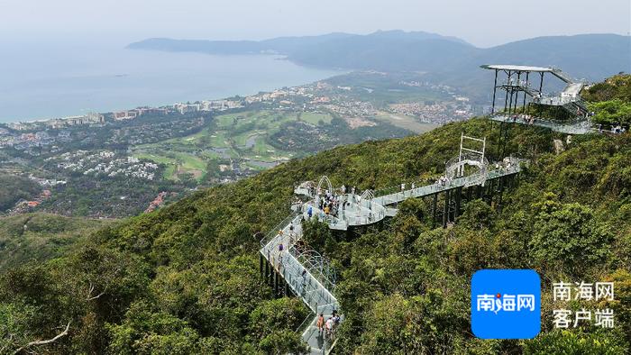 4月4日,中外游客在三亚亚龙湾热带天堂森林旅游区踏青游玩。通讯员 黄庆优 摄