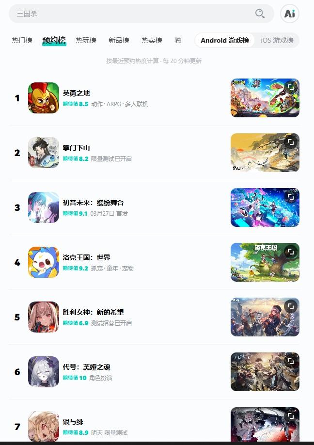 (图为破晓测试时的TapTap预约榜截图)