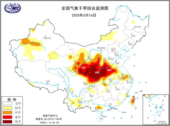 气象干旱黄色预警继续:陕西西南部、河南西部、甘肃东部等地特旱