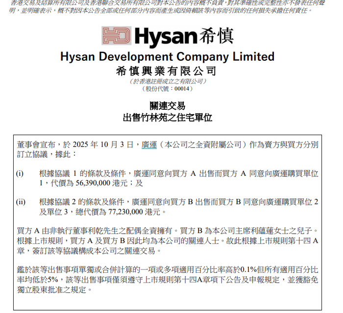张勇香港买豪宅：总价5354万港元，已交定金267.7万！该处房产去年税后净租金收入超百万