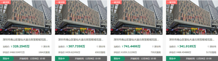 宝能旗下160套房被拍卖,位于深圳核心区域,小区挂牌均价10.58万元/平方米