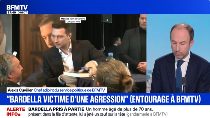 法媒:遭泼洒面粉袭击后,法国极右翼政党主席又遭鸡蛋袭击