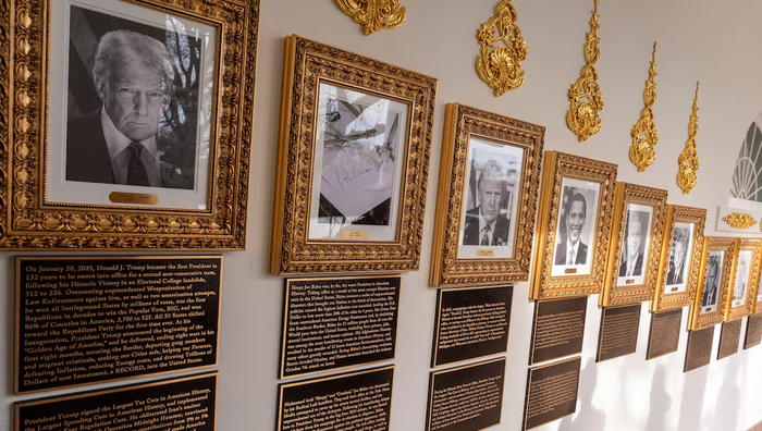 美国“总统星光大道”改造后亮相,特朗普给多位前任总统写“嘲讽批语”