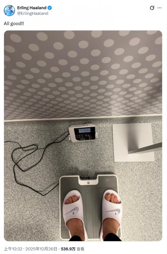 190斤魔人！哈兰德自曝现体重94.4kg，20岁增重8kg，近4年平稳