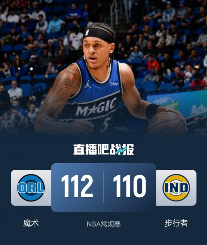 步行者惜败魔术吞10连败 班凯罗29+10 西亚卡姆26分