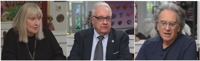 （从左到右：苏珊·巴菲特、霍华德·巴菲特、彼得·巴菲特）