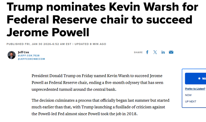 沃什被提名为美联储下任主席 美联储与白宫的矛盾能化解吗？