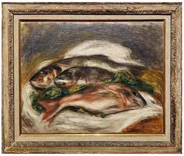 法国画家雷诺阿的油画《鱼》