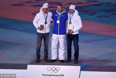 越野滑雪男子50公里集体出发颁奖仪式