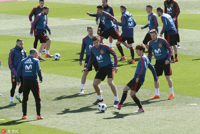 当地时间2018年3月21日，西班牙，2018足球友谊赛前瞻，西班牙备战训练。