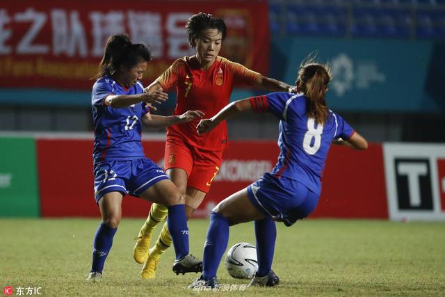 当地时间2018年8月28日，印尼巨港，2018雅加达亚运会女足半决赛，中国1-0中国台北。王霜在亚运会上打进了6粒进球，帮助中国女足获得亚军。