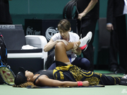 直击大坂因伤退赛