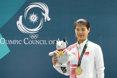 亚运女子飞碟多向张鑫秋夺冠