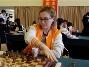 高清-国象联赛深圳站外援特写 金发美女乌什尼娜