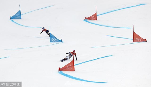 2018年2月24日,2018平昌冬奥会单板滑雪女子平行大回转资格赛.