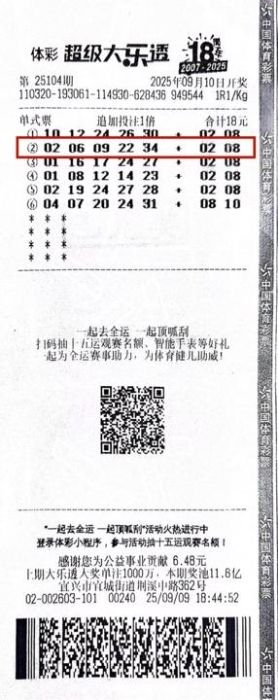 男子长期守号喜中大乐透1800万 坚持小额投注