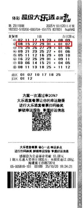 男子28元套餐票擒大乐透1000万 奖金还没想好怎么用