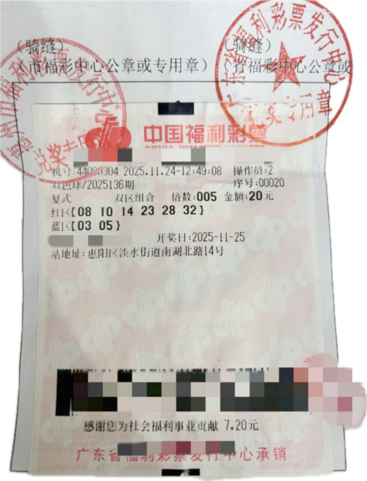 忠实粉丝自选号擒双色球248万：奖金先存起来