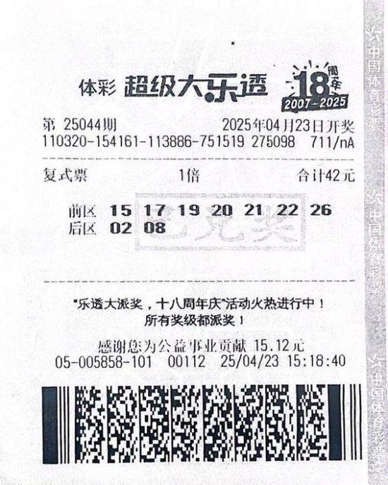体彩铁粉42元擒大乐透1213万 曾中排三玩法11万大奖