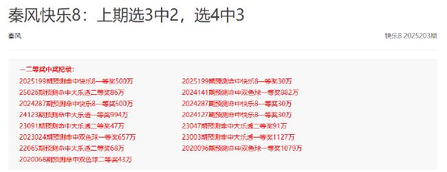 爆火!新浪专家4期内连擒8注"快乐8"头奖