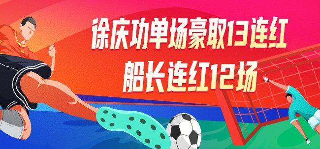 精选足篮专家:徐庆功豪取13连红 船长12连红