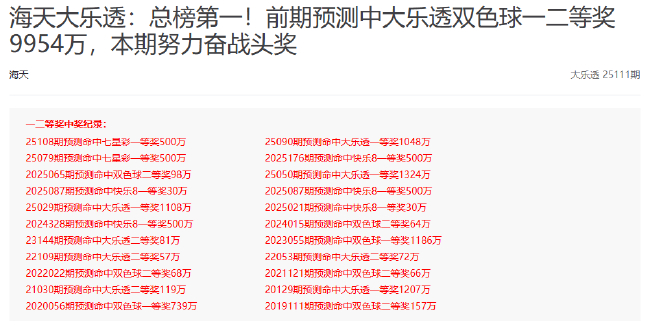 新浪数字彩专家9月狂揽30注头奖！揽奖超2亿