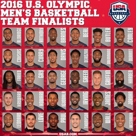 美国男篮公布了奥运会的30人大名单