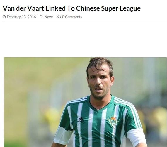 范德法特将要来中国踢球？